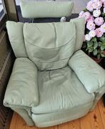 Natuzzi Fauteuil  relax stoel ,  leer  mint groen, Huis en Inrichting, Fauteuils, Ophalen, Relax, Gebruikt, 75 tot 100 cm