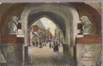 Kampen Broederweg 1913 Levendig vanuit de Broederpoort, Ophalen of Verzenden, Voor 1920, Gelopen, Overijssel