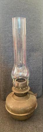 Oude Koperen Olielamp met Glas, Antiek en Kunst, Antiek | Lampen, Ophalen