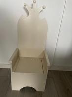 Witte houten kinderstoel met opbergvak (troon), Ophalen, Gebruikt, Overige typen