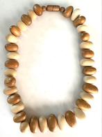 70s Vintage houten ketting, Ophalen of Verzenden, Gebruikt, Bruin, Overige materialen