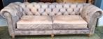 Chesterfield XL bank grijs vintage leer + BEZORGING GRATIS, Ophalen of Verzenden, Gebruikt, Leer, Chesterfield