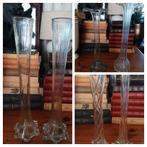 Diversen glazen hoedenvazen Solifleur vazen glas, Antiek en Kunst, Ophalen of Verzenden