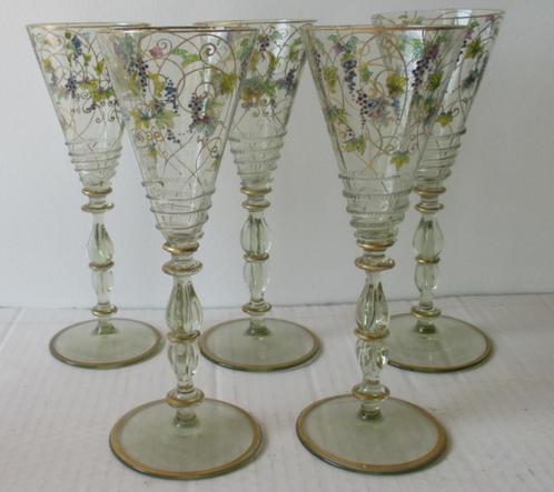 schitterende antieke kristallen Theresienthal glazen, Antiek en Kunst, Antiek | Glas en Kristal, Verzenden