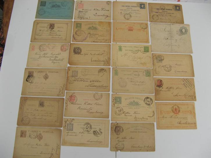 Oude briefkaarten verzameling 1885 1905 Luxembourg Portugal, Postzegels en Munten, Brieven en Enveloppen | Buitenland, Briefkaart