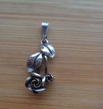 zilveren TEKA hanger met roos [346], Sieraden, Tassen en Uiterlijk, Verzenden, Zo goed als nieuw, Bloem of Plant, Zilver