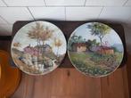 zeer mooie oude wandborden limoges porselein lente herfst, Ophalen