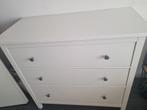 Witte commode met 3 lades - Hemnes Ikea, Huis en Inrichting, Kasten | Ladekasten, Ophalen, Overige materialen, Gebruikt, 100 tot 150 cm