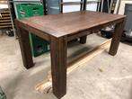 Gebruikte robuuste bruine tafel te koop, Huis en Inrichting, Tafels | Eettafels, Ophalen, Gebruikt, 50 tot 100 cm, Vijf personen of meer