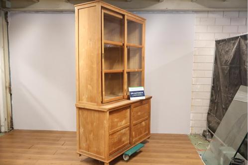Grote Eikenhouten Buffetkast met 4 Schuifdeuren, Huis en Inrichting, Kasten | Buffetkasten, Ophalen of Verzenden