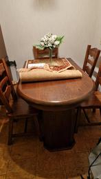 Mooie eikenhouten eethoek voor 4 personen, Ophalen, Klassiek, Eikenhout, Zo goed als nieuw