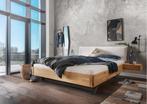 Easton 2-persoonsbed - Massief eiken - hoofdbord Beige