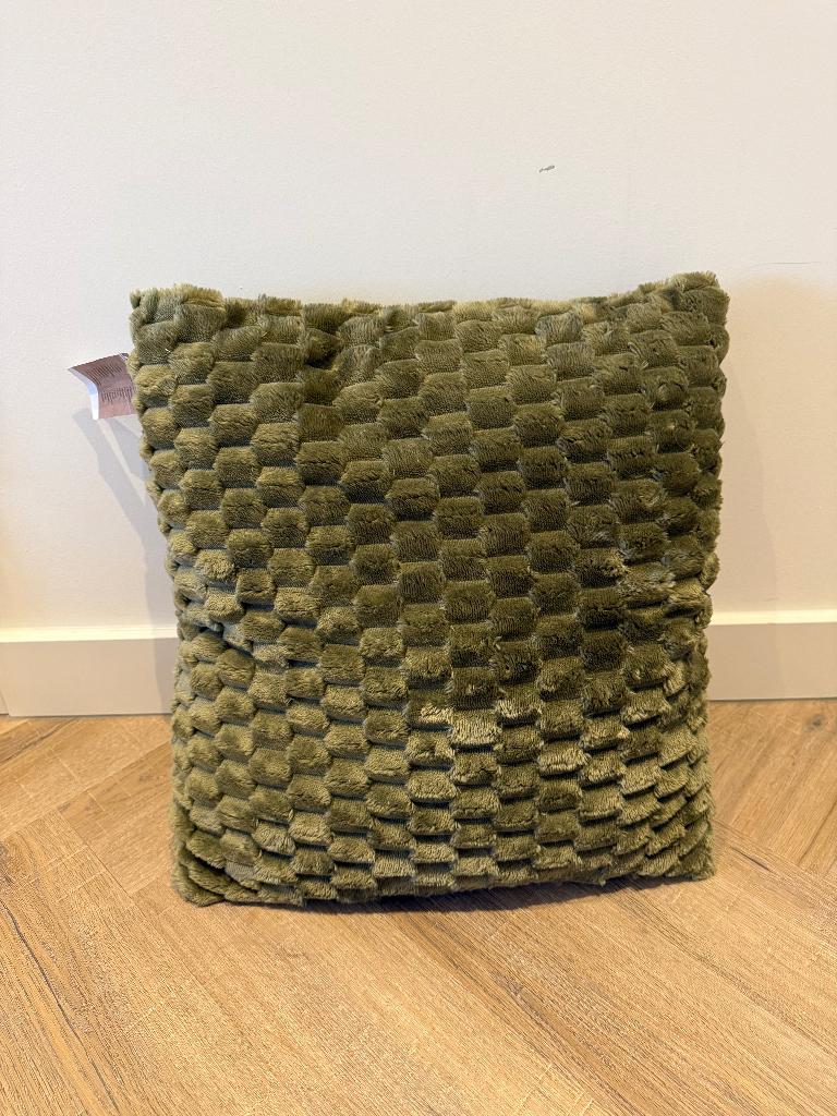 Nieuw groen sier kussen 45x45cm Lematex hoes + vulling style, Huis en Inrichting, Woonaccessoires | Kussens, Ophalen of Verzenden