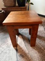 Mooie Teak bijzettafel (2x), Ophalen, Minder dan 45 cm, Minder dan 55 cm, Vierkant