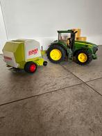 Bruder traktor met balenpers en hooibalen, Kinderen en Baby's, Speelgoed | Speelgoedvoertuigen, Ophalen of Verzenden, Zo goed als nieuw