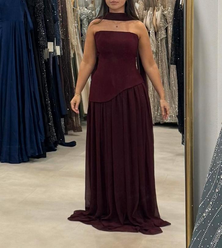 Abiye / Elegante Avondjurk / Galajurk, Kleding | Dames, Jurken, Zo goed als nieuw, Maat 36 (S), Rood, Onder de knie, Ophalen of Verzenden