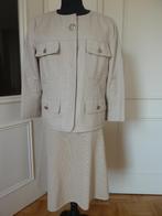 Chanel Paris authentiek zuiver zijden mantelpak rok + jasje, Kleding | Dames, Maat 38/40 (M), Kostuum of Pak, Verzenden, Beige
