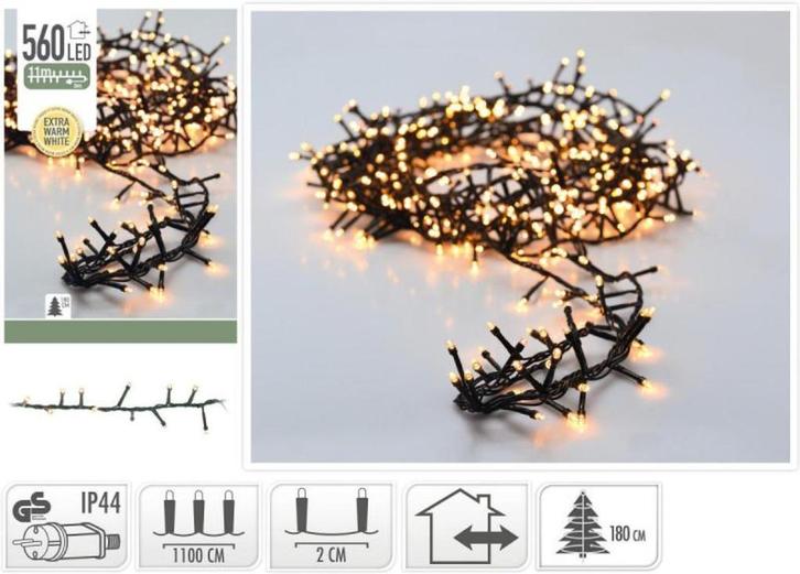 Kerstverlichting 560LED MicroCluster 11Mtr Wam Wit - IP44, Diversen, Kerst, Nieuw, Ophalen