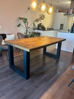 Eiken houten tafel x stalen poten 180x100-DEZE WEEK OPHALEN, Huis en Inrichting, Tafels | Eettafels, Ophalen, Eikenhout, 50 tot 100 cm