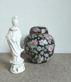 Dehua beeldje - Blanc de Chine  + famille noir gemberpot, Ophalen