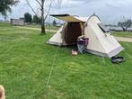 Katoenen 4 persoons tent - Basecamp Nova Vida lV &toebehoren, Caravans en Kamperen, Ophalen, Zo goed als nieuw, Tot en met 4