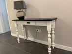 Landelijke Side Table Wit/Zwart 118cm, Huis en Inrichting, Tafels | Sidetables, Ophalen, Gebruikt, 100 tot 150 cm, Overige houtsoorten