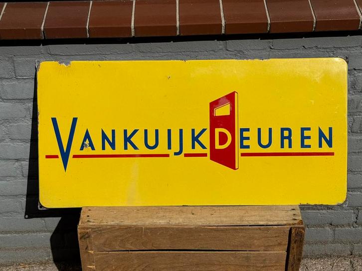 Vankuijk Deuren Emaille Reclamebord Vintage, Antiek en Kunst, Antiek | Emaille, Ophalen of Verzenden