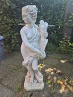 Betonnen tuinbeeld dame 90 cm hoog, Ophalen, Gebruikt, Beton, Mensenbeeld