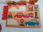 bijzondere houten puzzel''voertuigen'met wielen.vintage.7,50, Ophalen of Verzenden, Minder dan 10 stukjes, Gebruikt, 6 maanden tot 2 jaar