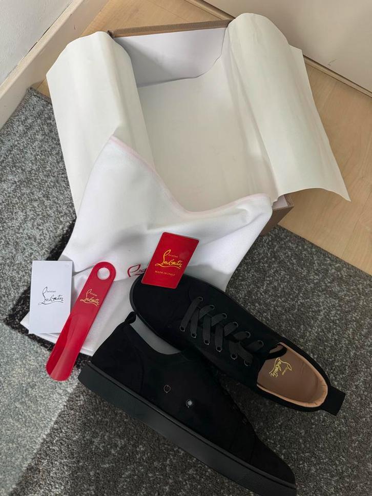 Christian Louboutin Suède Schoenen - Maat 46 - Nieuw, Kleding | Heren, Schoenen, Nieuw, Veterschoenen, Zwart, Ophalen of Verzenden