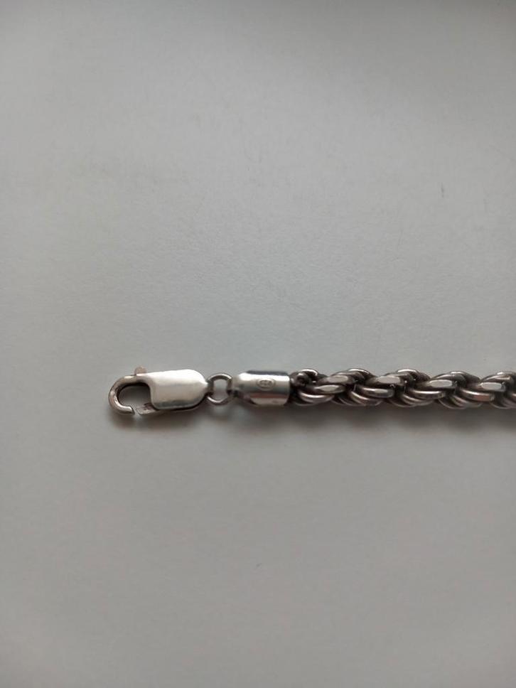 Zilveren Koordcollier voor Heren, Sieraden, Tassen en Uiterlijk, Kettingen, Zo goed als nieuw, Zilver, Zilver, Ophalen of Verzenden