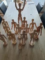 Verzameling van 14 houten tekenpoppen, Ophalen of Verzenden