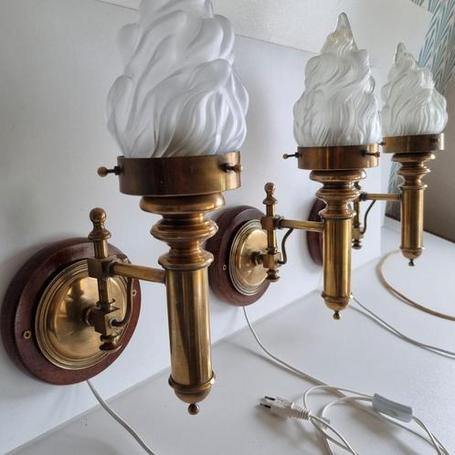 Luxe treinwagon lampen, art deco vlamlampen 3, wandlamp., Antiek en Kunst, Antiek | Lampen, Ophalen of Verzenden