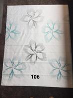 Lap stof 110 x 140 cm Hyke wit turquoise gordijnstof bloemen, Blauw, Ophalen of Verzenden, Zo goed als nieuw, 30 tot 120 cm