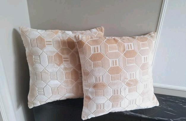 Beige luxe kussens 2x 45x45 cm japandi chic sierkussens, Huis en Inrichting, Woonaccessoires | Kussens, Nieuw, Beige, Vierkant