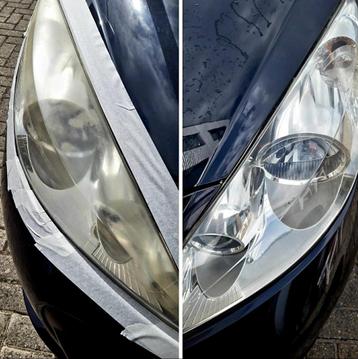 Vergeelde doffe koplampen polijsten herstellen incl coating beschikbaar voor biedingen