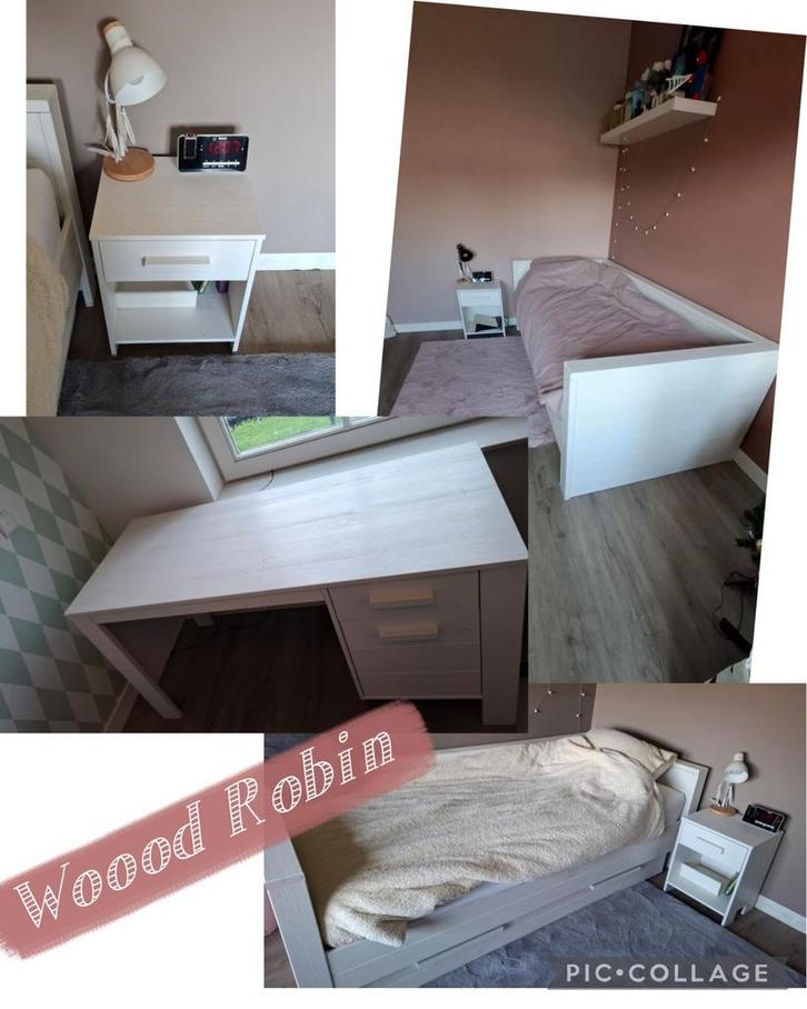 slaapkamer set van Woood Robin wit, Kinderen en Baby's, Kinderkamer | Complete kinderkamers, Zo goed als nieuw, Jongetje of Meisje