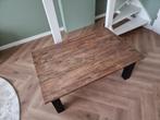 Teakhouten salontafel 120x80cm met lade, Ophalen, 100 tot 150 cm, Landelijk of industriëel, Teakhout