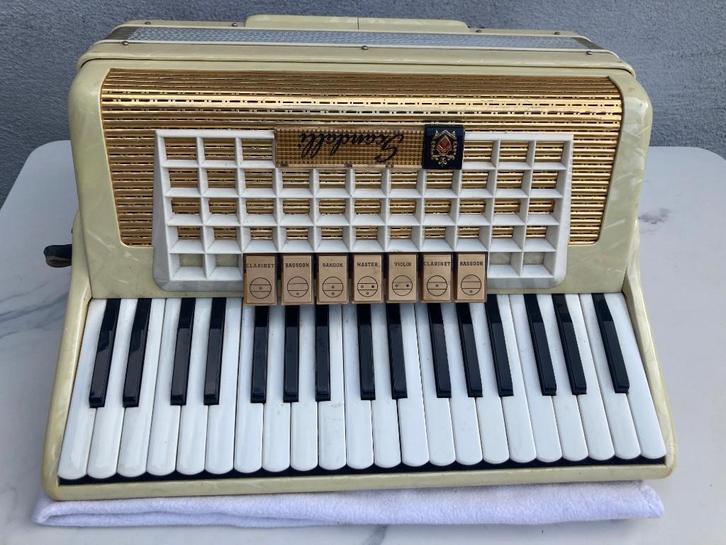 Scandalli accordeon met originele koffer, Muziek en Instrumenten, Accordeons, Gebruikt, Toetsaccordeon, 120-bas, Scandalli, Met koffer