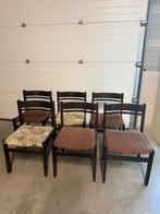 Vintage opknap stoelen 6 stuks, Huis en Inrichting, Stoelen, Ophalen, Gebruikt, Bruin, Vijf, Zes of meer stoelen
