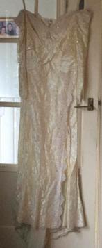 Vintage Trouwjurk - Ivoor Kleur, Ophalen of Verzenden, Gedragen, Beige, Trouwjurk