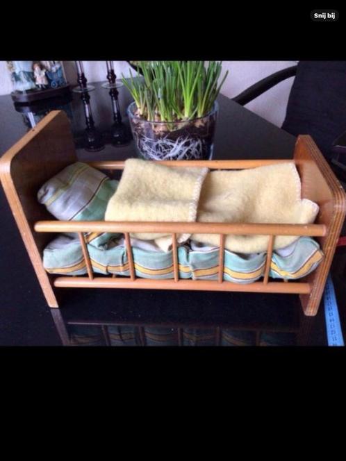 🌿Pop,” ANTIEK HOUTEN POPPENBEDJE +MATRAS /DEKENTJE”🌿, Antiek en Kunst, Antiek | Speelgoed, Verzenden