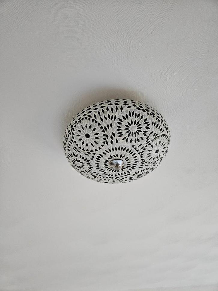 1 Mozaïek Plafondlamp, Huis en Inrichting, Lampen | Plafondlampen, Zo goed als nieuw, Glas, Metaal, Ophalen
