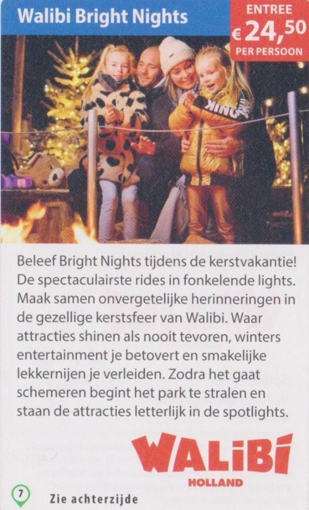 Walibi Bright Nights Biddinghuizen Entree € 24,50 p.p., Tickets en Kaartjes, Recreatie | Pretparken en Attractieparken, Drie personen of meer