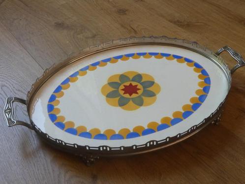 Antiek porseleinen Art Déco  dienblad, Antiek en Kunst, Antiek | Servies los, Ophalen of Verzenden