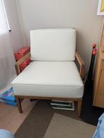 Wit lederen design stoel, Huis en Inrichting, Stoelen, Ophalen, Wit, Hout, Zo goed als nieuw