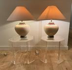 Set keramische tafellampen met kap, Ophalen of Verzenden, Overige materialen, Art Deco geïnspireerd, 50 tot 75 cm