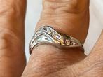 Leuke zilveren ring Saffier, Verzenden, Zo goed als nieuw, 17 tot 18, Met edelsteen