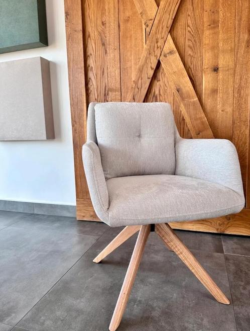 ⚠️LET OP⚠️John Miller Eetkamerstoel Nova Gemleerde/Beige, Huis en Inrichting, Fauteuils, Nieuw, Hout, Kunststof, Leer, Metaal