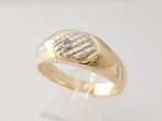 Grote Zware 14 karaat Gouden Ring Herenring Witte Saffier, Sieraden, Tassen en Uiterlijk, Ringen, Nieuw, Goud, Goud, 20 of groter